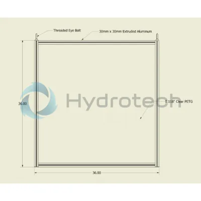 Hydrotech Inc.-3ft x 3ft Hanging Social Distancing Safety Barrier With Clear Plexiglass-GA0003X3CM