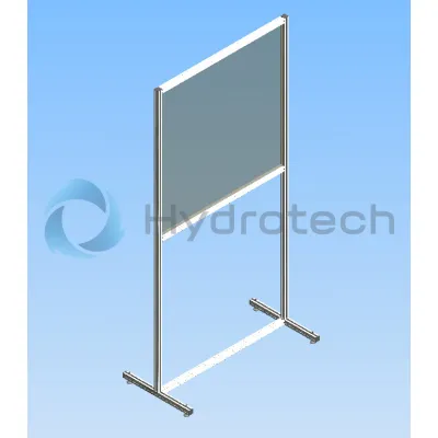 Hydrotech Inc.-3ft x 6ft Singe Pane Social Distancing Safety Barrier Including Stand With Clear Plexiglass-