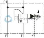 technical illustration-R900956020-Size 40, P &rarr; T, mechanically actuated