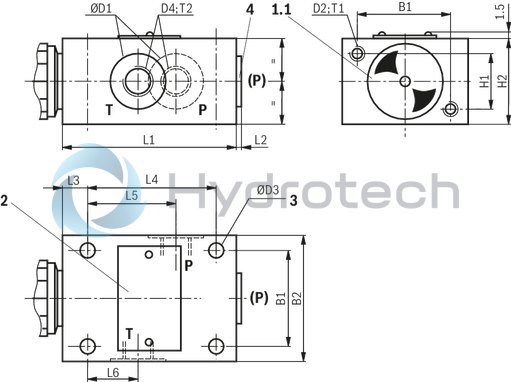 technical illustration-R900424321-Pressure relief valve, direct operated