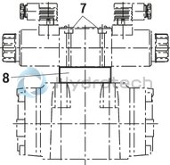 technical illustration-R978024207-Types of actuation (internal or external pilot control): Electro-hydraulic (type WEH) For subplate mounting Porting pattern according toISO&nbsp;4401 4/3-, 4/2- or 3/2-way version Spring or pressure centering, spring end position or hydraulic end position Wet-pin DC or AC solenoids, optional Electrical connection as individual or central connection Optional versions:<br>
- Manual override<br>
- Switching time adjustment<br>
- Preload valve in channel P of the main valve<br>
- Stroke setting and/or spool position monitoring
