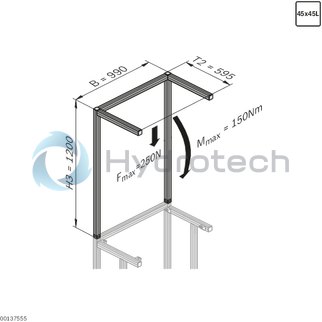 technical illustration-3842537250-Table frame desk type construction 960/1000