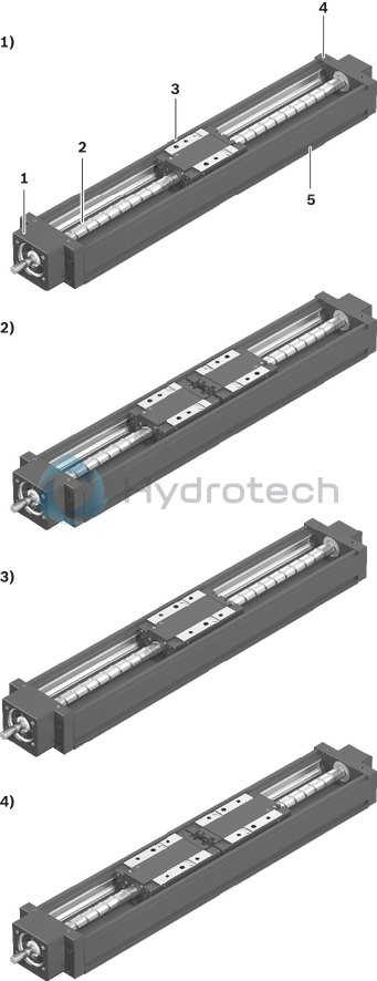 technical illustration-R030519868-Repeatability of up to &plusmn; 0.005 mm Positioning accuracy of up to &plusmn; 0.01 mm Guiding accuracy of up to &plusmn; 0.005 mm Quick installation and easy alignment of the axes thanks to the machined reference edge on the frame Simple motor mounting thanks to the centering recess and fastening thread Protection of the installation elements by selectable sheet cover