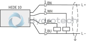 technical illustration-R901425454-Electronic pressure switch with display, 2 switching outputs, pressure range 0 &hellip; 400 bar, connector 4-pole M12x1 A-coded, throttle element