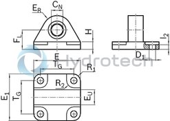 technical illustration-R15611B025-Swivel mount for force measuring bolt