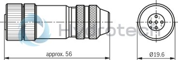 technical illustration-R901202350-Direct operated proportional directional valve with integrated digital control electronics for the pressure, force and flow control (Integrated Axis Controller IAC-P) Completely adjusted unit consisting of valve, pressure sensor(s) (optional), digital control electronics and field bus connection Operation by means of proportional solenoids with central thread and detachable coil Valve control spool, position-controlled Integrated pressure sensor plate (optional) For subplate mounting: Porting pattern according to ISO 4401 Analog interface for command and actual value Design for CAN bus with CANopen protocol DS 408 or Profibus-DP Quick commissioning via PC and WIN-PED 6 commissioning software