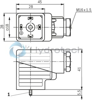 technical illustration-R901017048-Mating connector, connector 3-pole (2 + PE) EN 175301-803