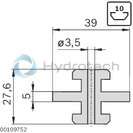 technical illustration-SLIDING ELEMENT-Glider, middle, single-sided N10
