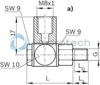 technical illustration-R341704509-Swivel fitting - 22mm - M6