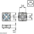 technical illustration-T CONN 45X45-T-connector 45x45 set (standard)