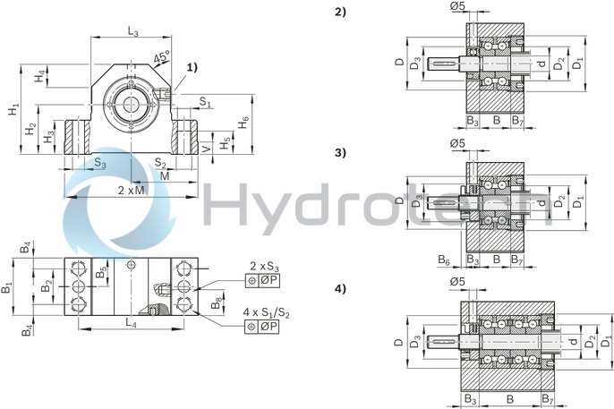 technical illustration-R159111720-Assembly group pillow block unit SEB-F, size 25 x 5/10/25