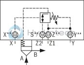 technical illustration-R901231597-Size 25, manual pressure adjustment for sequencing pressure