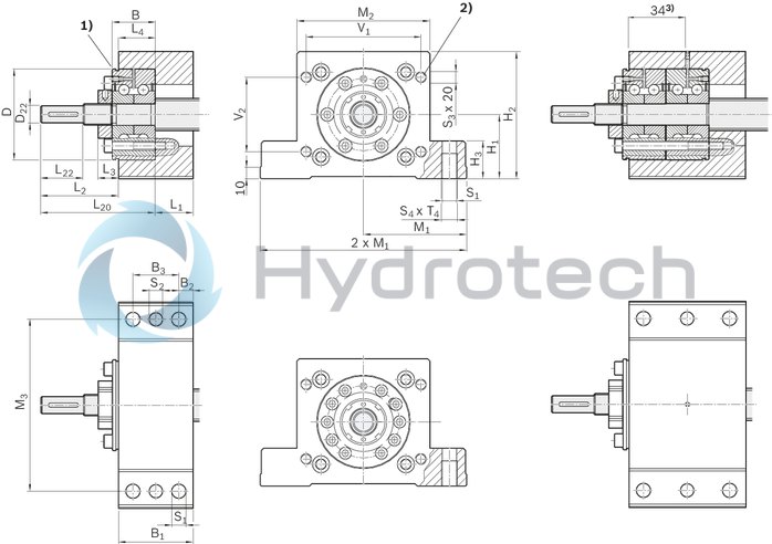 technical illustration-R159501720-Assembly group pillow block unit SES-F, steel, size 25 x 5/10/25
