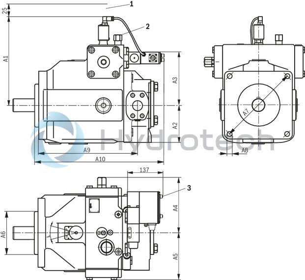 technical illustration-R901042338-Pump A4VSO with analog OBE