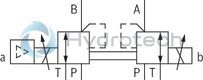 technical illustration-R900929529-Size 6, P → A, P → B / A → T, B → T, electrical with external electronics, 24 V DC
