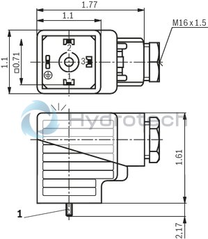 technical illustration-R901017048-Mating connector, connector 3-pole (2 + PE) EN 175301-803