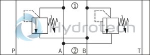 technical illustration-R901423495-Size 6, symbol A - T and B - T, with manual actuation