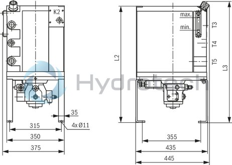 technical illustration-R904100644-100% duty cycle Compact design Low noise High cooling capacity Wide field of application Large number of variants Various mounting options Complete hydraulic control possible Ready for connection