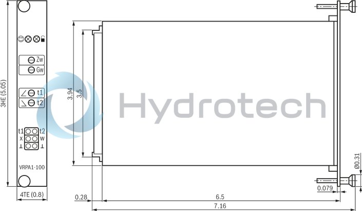 technical illustration-R901009038-Valve amplifier for control valves with 1 solenoid with position feedback