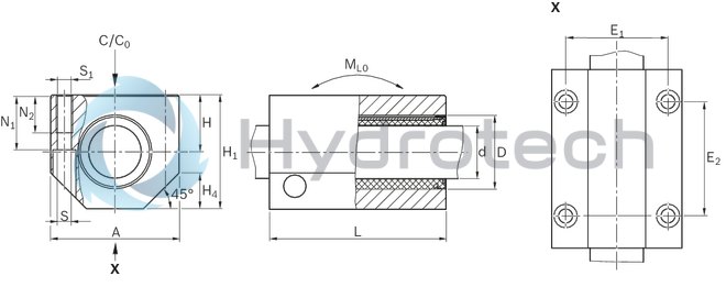 technical illustration-R102925044-Linear set (aluminum), CT-50, with two seals, greased