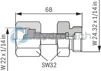 technical illustration-R901435305-Bladder-type accumulator size 20 liters, 330 bar for industrial applications at standard temperatures