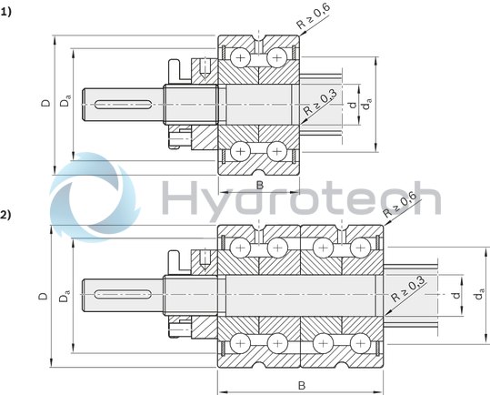 technical illustration-R159A22001-Assembly group bearing unit LAN, size 30 x 5R/10R