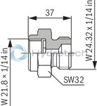 technical illustration-R901435305-Bladder-type accumulator size 20 liters, 330 bar for industrial applications at standard temperatures
