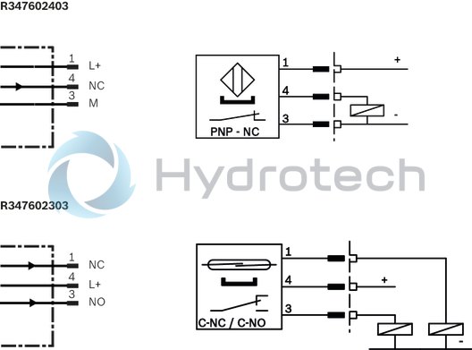 technical illustration-PNP-NC SENSOR-