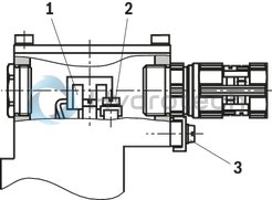 technical illustration-R901427470-For intended use in potentially explosive atmosphere For subplate mounting Porting pattern according to ISO&nbsp;4401 Spring centering, spring end position or hydraulic end position wet-pin DC or AC solenoids Solenoid coil is rotatable by 90&deg; Optional auxiliary operating device Electrical connection as individual connection with cable gland Switching time adjustment, optional Preload valve in channel P of the main valve, optional