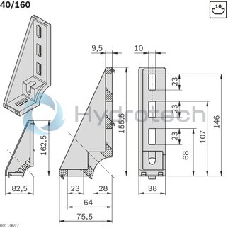 technical illustration-BRACKET 40X160-Bracket (standard) 40x160