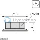 technical illustration-HS10-M8X20-T-bolt M8x20