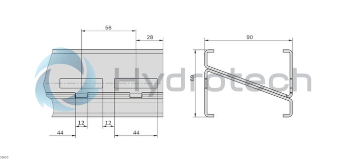 technical illustration-3842552927-Profile connector VF<i>plus</i> 90 STS Clean Section