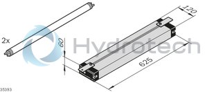 technical illustration-3842537343-With three GST outlet sockets for looping through the electrical current Very inexpensive to operate (low power consumption, long life) Low weight Suitable for use at ESD workstations SL&nbsp;78 electronic: Attached to a strut extension (workstations with B&nbsp;=&nbsp;990&nbsp;mm) or to a hanger (workstations with B&nbsp;&ne;&nbsp;990&nbsp;mm) SL&nbsp;48 electronic: Mounting to a hanger SL&nbsp;36 electronic: Fastening to the vertical strut of the strut extension