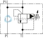 technical illustration-R900956020-Size 40, P &rarr; T, mechanically actuated