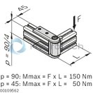 technical illustration-3842538695-Supporting arm joint 45x90 <i>designLINE</i>