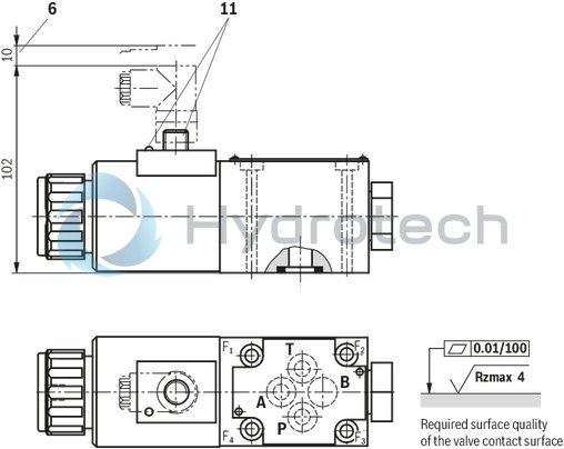 technical illustration-R900052621-Size 6, symbol UK, electrical with solenoid, 24 V DC