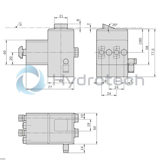 technical illustration-3842549696-VE 2/RS-H return stop, pneumatic