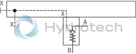 technical illustration-R901070943-Size 40, A &rarr; B, hydraulically actuated