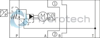 technical illustration-R901025495-Size 6, P2 &rarr; P1, electrical with external electronics, 24 V DC
