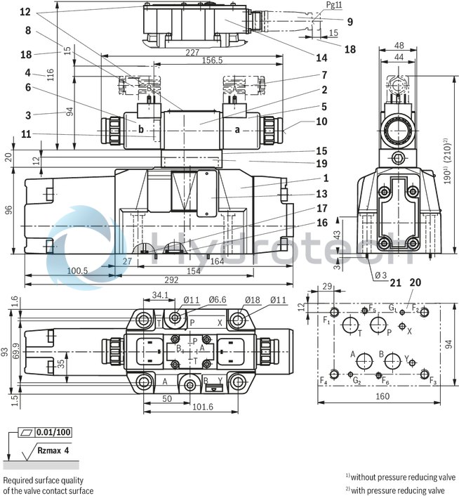 technical illustration-R901093628-Size 10, symbol W9, electrical with external electronics, 24 V DC
