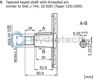 technical illustration-R902406027-A10FM, fixed displacement unit, closed circuit, medium pressure, size: 45 cm&sup3;