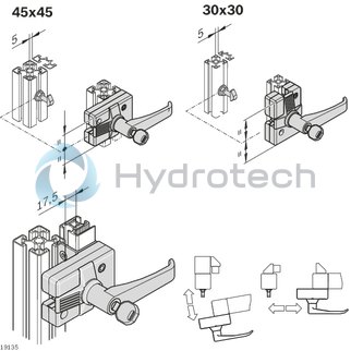 technical illustration-3842525822-Door lock for swing and sliding doors, uniform locking