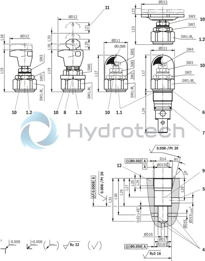 technical illustration-R900424321-Pressure relief valve, direct operated