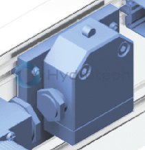 technical illustration-R039013001-Protection of the guideway and drive components by sealing strip (excluding MKK-165) Idler (non-drive) end enclosure: with integrated belt-tensioning system. The belt pulley system is equipped with ball bearings that have lifelong lubrication The Rexroth Ball Rail System features one-point lubrication from both sides; one-point lubrication is only suitable for grease lubrication with a manual grease gun Individual lubrication versions for connection to one-point lubrication systems (only for product generation 3) Attachments are fastened to the carriage using T-slots or threaded holes Ball Guide Rail with corrosion-resistant coating, Ball Runner Block made of corrosion-resistant steel (only for product generation 3) Absolute position measuring system IMS-A directly integrated into the guide system (for MKR-080 and MKR-110, product generation 3) With planetary gearbox with various gear ratios and versions for optimizing external load to motor inertia. Servo motor with multi-turn encoder, 1-cable or 2-cable connection, with or without holding brake Magnetic field sensors can be mounted without additional attachments directly onto the profile body (only for product generation&nbsp;3) Switch (proximity or mechanical), cable duct, socket-plug and extension cable Extensive accessories for connection and clamping elements and connecting shafts Nameplate with technical parameters for easy start-up