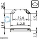technical illustration-3842525481-Strap-shaped handle 26x133x50, ESD