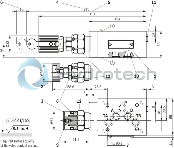 technical illustration-R900929832-Size 10, P2 &rarr; P1, mechanical