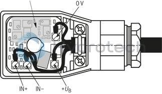 technical illustration-R901104644-Proportional command value/current characteristic curve for command values between 0 and&nbsp;100% Regulated adjustable maximum current for command values greater than approx.&nbsp;120% (for differential input only) Differential input Ramp generator with separately adjustable ramp times "up/down" Zero potentiometer / pilot current Command value attenuator / maximum current Dither frequency potentiometer 24&nbsp;V operating voltage