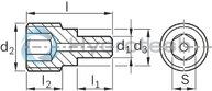 technical illustration-R343200800-Hollow screw M8x1x18-45H
