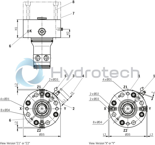 technical illustration-R901336219-Actively controllable 2/2 directional cartridge valve ("two-level active logics") Modular design, flexible circuit set-up Installation bore according to ISO&nbsp;7368 Energy efficiency due to flow-optimized geometry Leakage-free due to integrated shaft sealing Spool position monitoring &ldquo;closed&rdquo; and/or &ldquo;open&rdquo; or analog (can also be retrofitted) BG certification