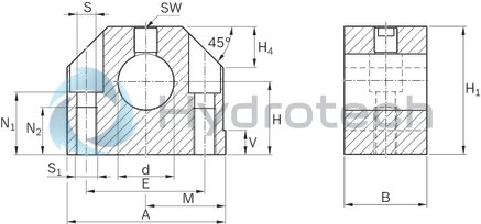 technical illustration-R105701000-Shaft support block (aluminum), 10-FO